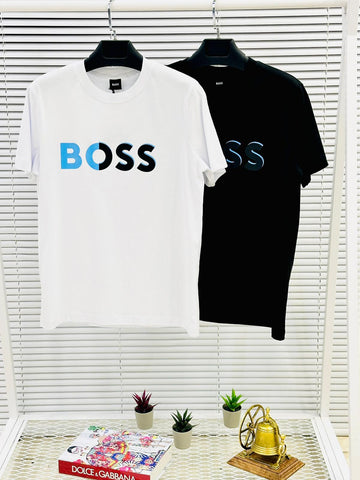 Tricou HALF-BLUE Alb